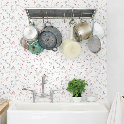 product image for Trailing Flowers Pink/Red Wallpaper from the Kitchen Recipes Collection by Galerie Wallcoverings 56