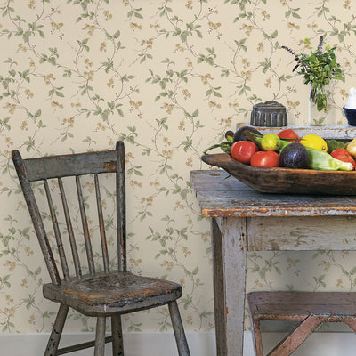 product image for Trailing Flowers Cream/Purple Wallpaper from the Kitchen Recipes Collection by Galerie Wallcoverings 65
