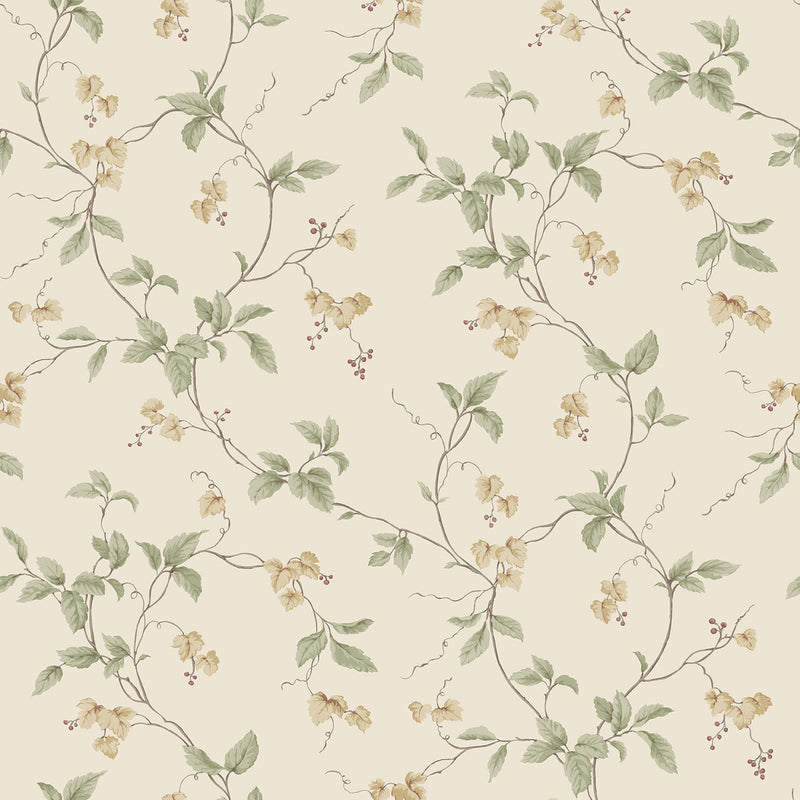 media image for Trailing Flowers Cream/Purple Wallpaper from the Kitchen Recipes Collection by Galerie Wallcoverings 210