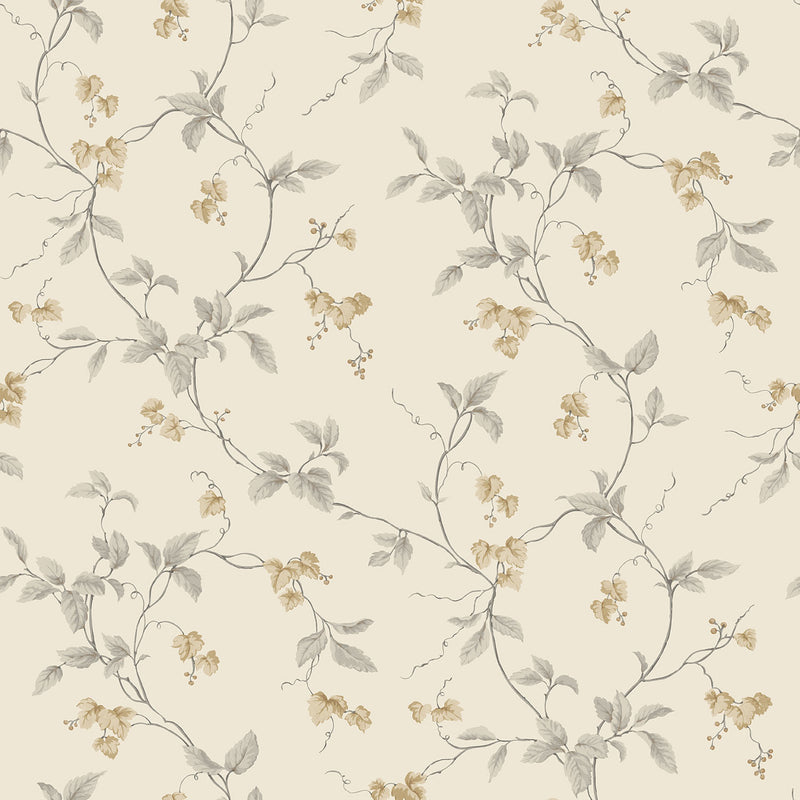 media image for Trailing Flowers Beige/Grey Wallpaper from the Kitchen Recipes Collection by Galerie Wallcoverings 251