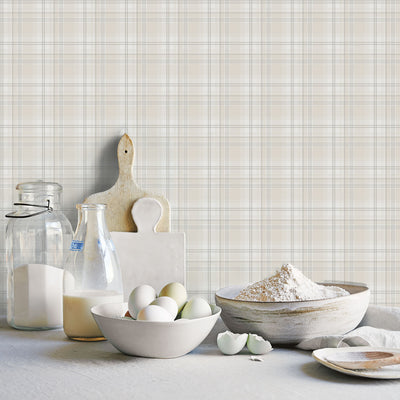 product image for Checked Beige/Grey Wallpaper from the Kitchen Recipes Collection by Galerie Wallcoverings 83