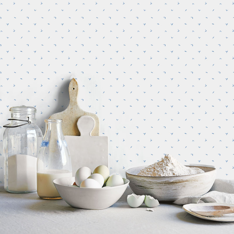 media image for Checked Blue Wallpaper from the Kitchen Recipes Collection by Galerie Wallcoverings 219