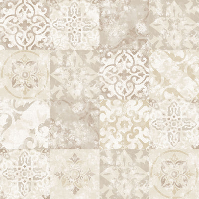 product image of sample tile effect beige wallpaper from the kitchen recipes collection by galerie wallcoverings 1 572