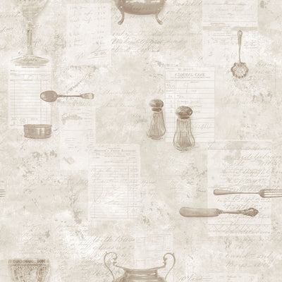 product image for Café Utensils Beige Wallpaper from the Kitchen Recipes Collection by Galerie Wallcoverings 96