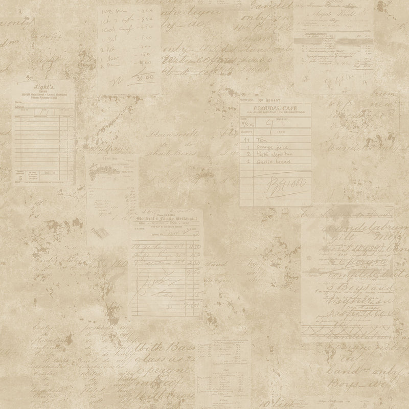 media image for Café Receipts Beige Wallpaper from the Kitchen Recipes Collection by Galerie Wallcoverings 297