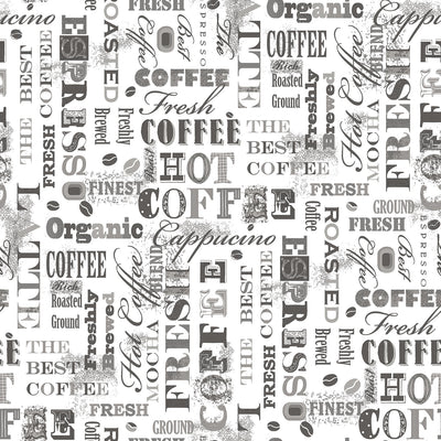 product image for Coffee Script Black/White Wallpaper from the Kitchen Recipes Collection by Galerie Wallcoverings 30