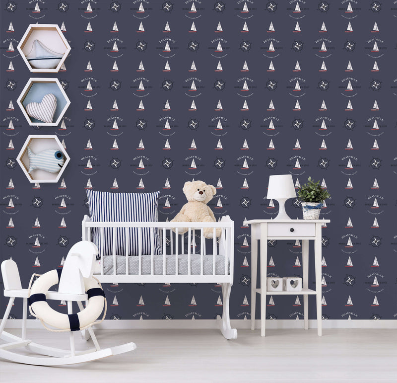 media image for Deauville Navy Wallpaper from the Deauville 2 Collection by Galerie Wallcoverings 23