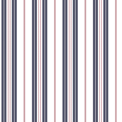 product image for Two Colour Stripe Navy/Red Wallpaper from the Deauville 2 Collection by Galerie Wallcoverings 41