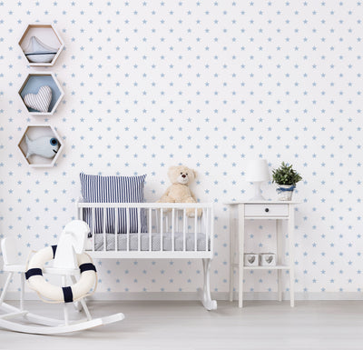 product image for Deauville Stars White/Sky Wallpaper from the Deauville 2 Collection by Galerie Wallcoverings 76