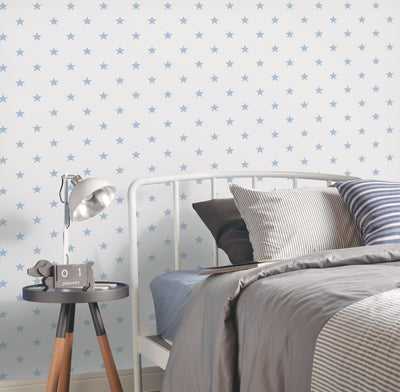 product image for Deauville Stars White/Sky Wallpaper from the Deauville 2 Collection by Galerie Wallcoverings 75