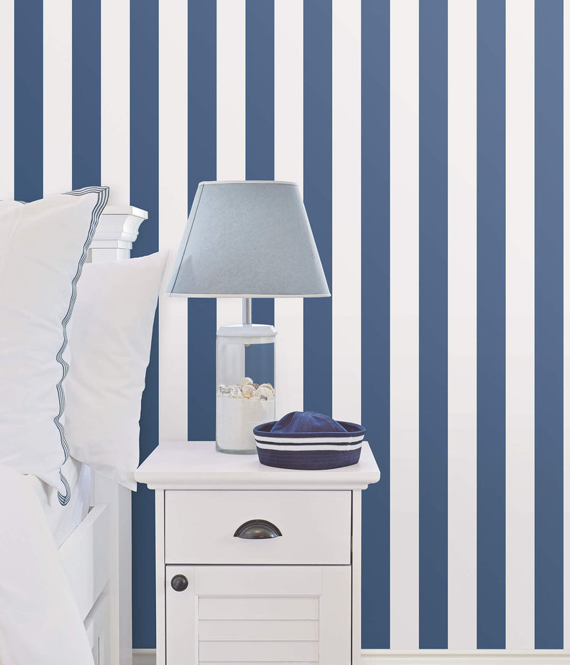 media image for Regency Stripe Marine Wallpaper from the Deauville 2 Collection by Galerie Wallcoverings 22