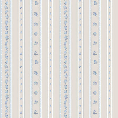 product image for Floral Stripe Wallpaper in Blue 43