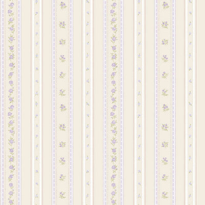 product image of Floral Stripe Wallpaper in Purple/Lilac 535