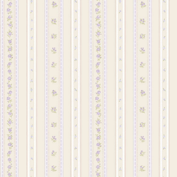 media image for Floral Stripe Wallpaper in Purple/Lilac 233