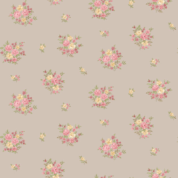 media image for Sample Floral Bunch Wallpaper in Red 227