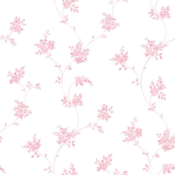 media image for Floral Trail Wallpaper in Pink 222