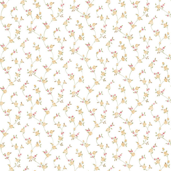 media image for Petite Floral Trail Wallpaper in Yellow/Gold 233