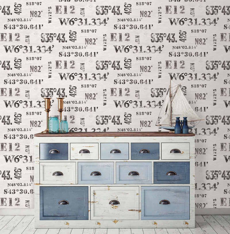 media image for Naval Print Black Wallpaper from the Deauville 2 Collection by Galerie Wallcoverings 215