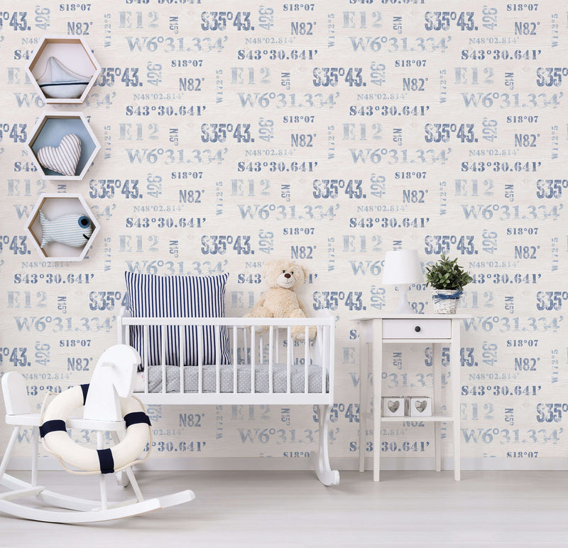 media image for Naval Print Navy/Sky Wallpaper from the Deauville 2 Collection by Galerie Wallcoverings 221