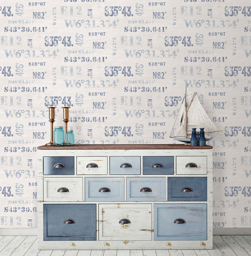 media image for Naval Print Navy/Sky Wallpaper from the Deauville 2 Collection by Galerie Wallcoverings 261