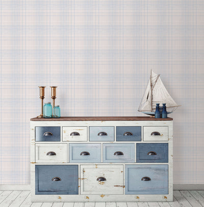 product image for Plaid Sky/Off-White Wallpaper from the Deauville 2 Collection by Galerie Wallcoverings 22