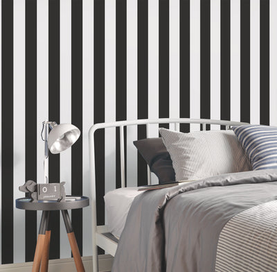 product image for Regency Stripe Black Wallpaper from the Deauville 2 Collection by Galerie Wallcoverings 45