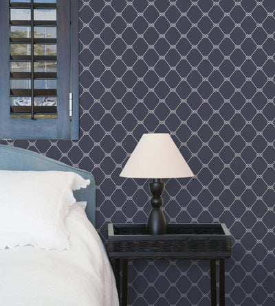 product image for Rope Navy Wallpaper from the Deauville 2 Collection by Galerie Wallcoverings 90