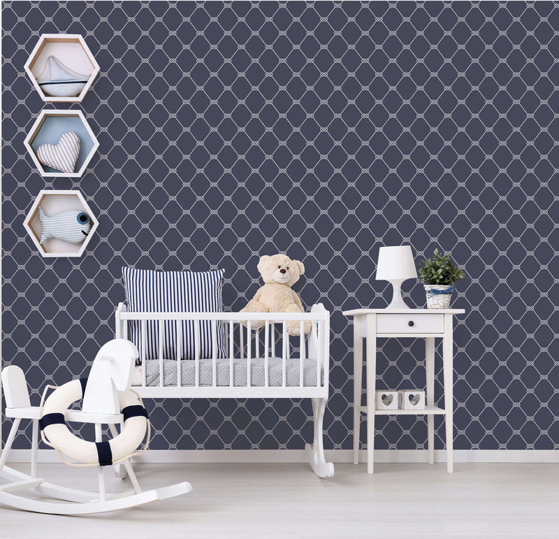 media image for Rope Navy Wallpaper from the Deauville 2 Collection by Galerie Wallcoverings 273