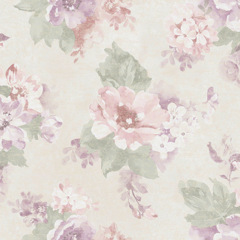 media image for Vintage Bloom Wallpaper in Soft Lilac 227