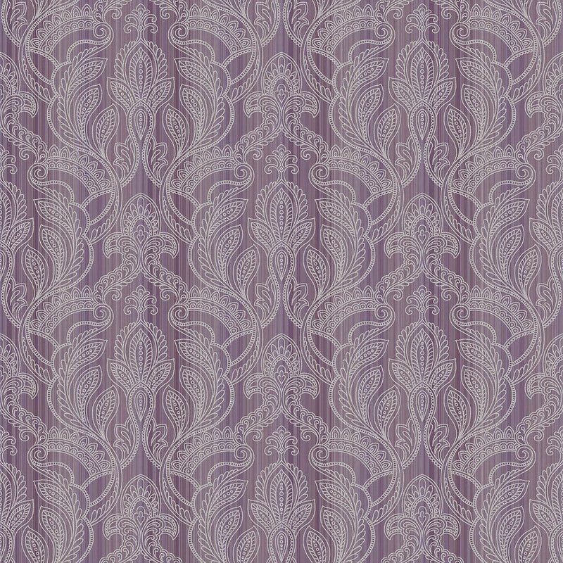 media image for Nordic Elements Damask Stripe Wallpaper in Purple 241