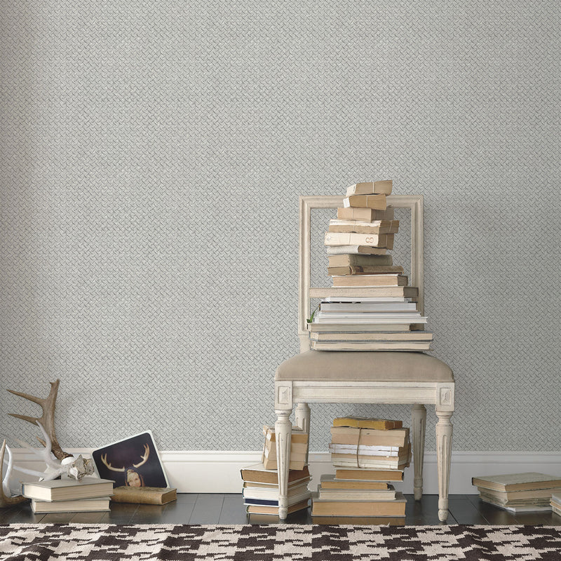 media image for Diamond Plate Light Silver/Grey Wallpaper from the Nostalgie Collection by Galerie Wallcoverings 236