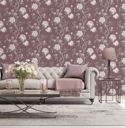 product image of Large Rose Trail Pink/Red Wallpaper from the Vintage Roses Collection by Galerie Wallcoverings 563