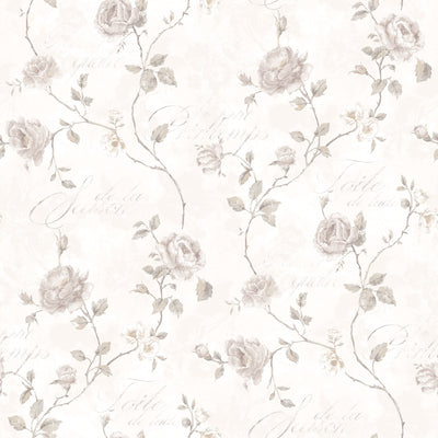 product image of Calligraphy Rose Neutral Wallpaper from the Vintage Roses Collection by Galerie Wallcoverings 517