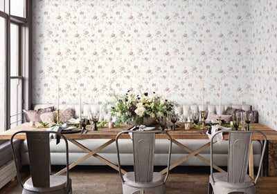 product image for Calligraphy Rose Pink Wallpaper from the Vintage Roses Collection by Galerie Wallcoverings 3