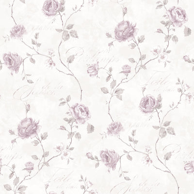 product image of Calligraphy Rose Pink Wallpaper from the Vintage Roses Collection by Galerie Wallcoverings 521
