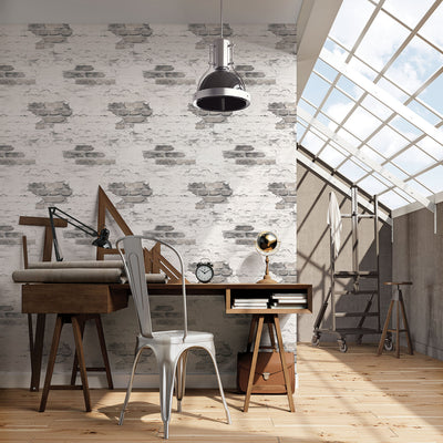 product image for Exposed Brick Grey Wallpaper from the Grunge Collection by Galerie Wallcoverings 76