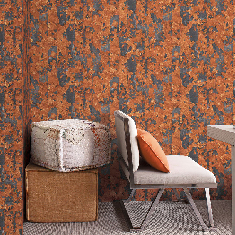 media image for Rusty Stripe Rust Wallpaper from the Grunge Collection by Galerie Wallcoverings 221