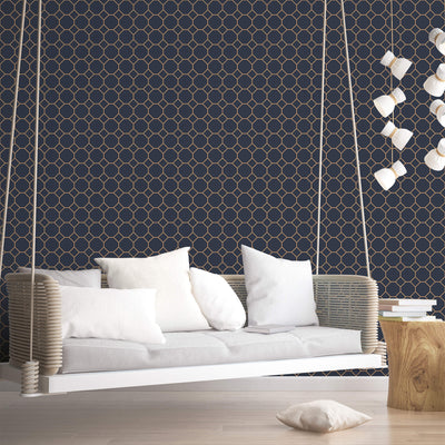 product image for Bee Hive Navy/Gold Wallpaper from the Just Kitchens Collection by Galerie Wallcoverings 85