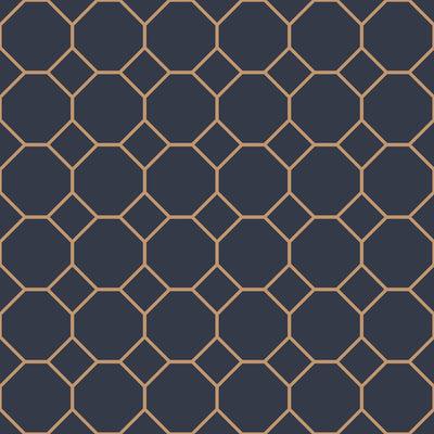 product image of Bee Hive Navy/Gold Wallpaper from the Just Kitchens Collection by Galerie Wallcoverings 510