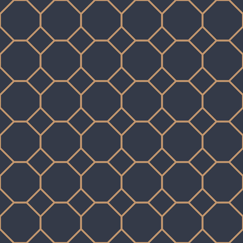 media image for Bee Hive Navy/Gold Wallpaper from the Just Kitchens Collection by Galerie Wallcoverings 291