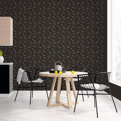 product image for Chalkboard Menu Black Wallpaper from the Just Kitchens Collection by Galerie Wallcoverings 77