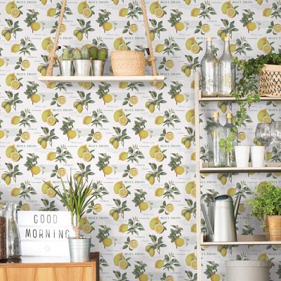 product image for Citron Botanical Yellow/Green Wallpaper from the Just Kitchens Collection by Galerie Wallcoverings 85