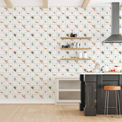 product image for Fruit Tile Red/Blue Wallpaper from the Just Kitchens Collection by Galerie Wallcoverings 60