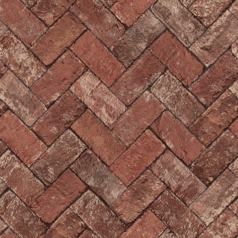 media image for Herringbone Brick Red Wallpaper from the Just Kitchens Collection by Galerie Wallcoverings 210