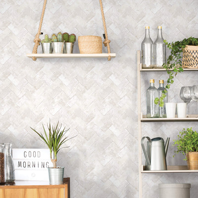 product image for Herringbone Brick Beige Wallpaper from the Just Kitchens Collection by Galerie Wallcoverings 96