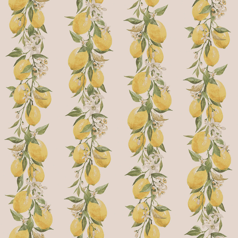 media image for Lemon Stripe Yellow/Beige Wallpaper from the Just Kitchens Collection by Galerie Wallcoverings 223