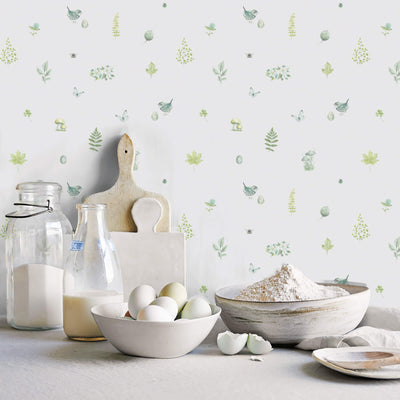 product image for Meadow Spot Green/White Wallpaper from the Just Kitchens Collection by Galerie Wallcoverings 90