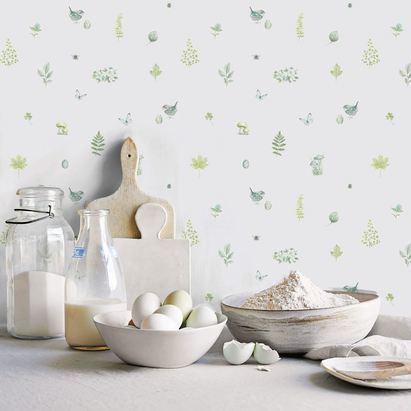 media image for Meadow Spot Green/White Wallpaper from the Just Kitchens Collection by Galerie Wallcoverings 294