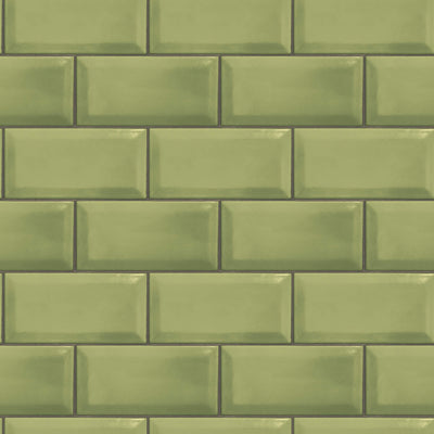 product image for Metro Tile Green Wallpaper from the Just Kitchens Collection by Galerie Wallcoverings 77