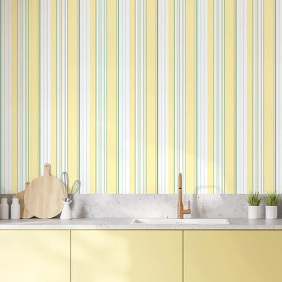 product image for Multi Stripe Yellow/Green Wallpaper from the Just Kitchens Collection by Galerie Wallcoverings 43